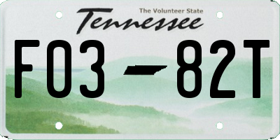 TN license plate F0382T