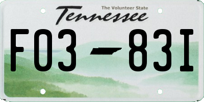 TN license plate F0383I