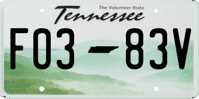TN license plate F0383V
