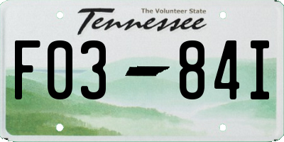 TN license plate F0384I