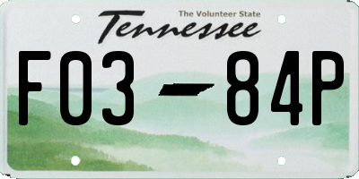 TN license plate F0384P