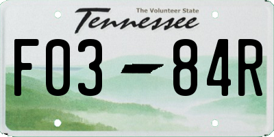 TN license plate F0384R