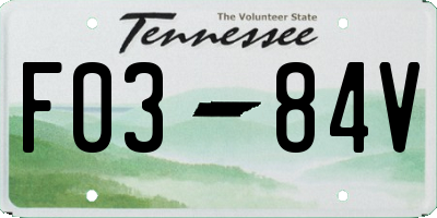 TN license plate F0384V