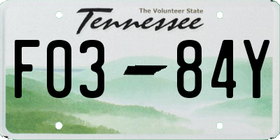 TN license plate F0384Y