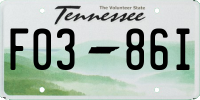 TN license plate F0386I