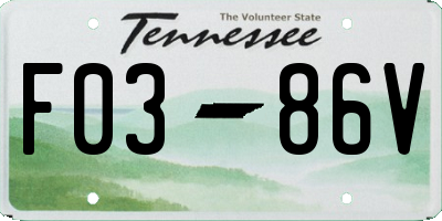 TN license plate F0386V