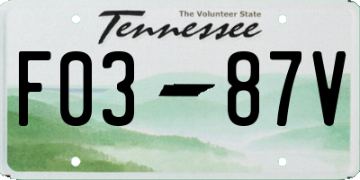 TN license plate F0387V