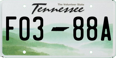 TN license plate F0388A