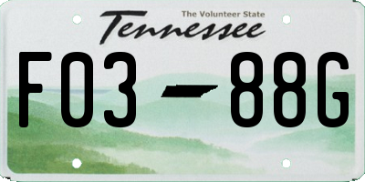 TN license plate F0388G