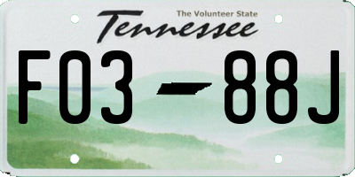 TN license plate F0388J