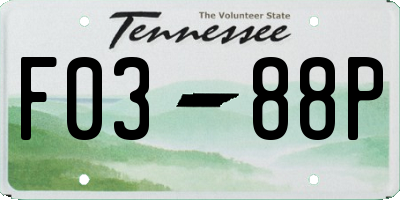 TN license plate F0388P
