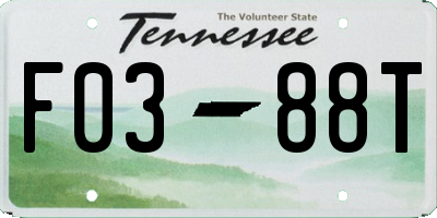 TN license plate F0388T