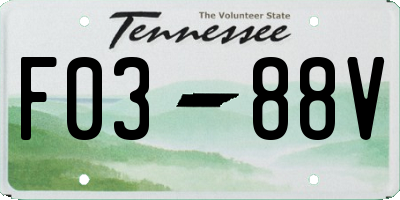 TN license plate F0388V
