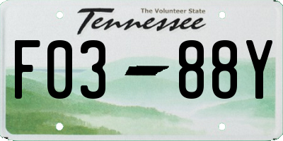 TN license plate F0388Y
