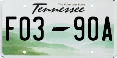 TN license plate F0390A