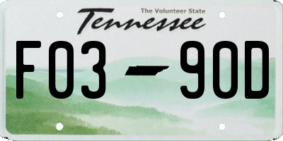 TN license plate F0390D