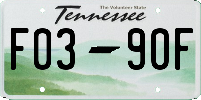 TN license plate F0390F
