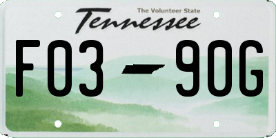 TN license plate F0390G
