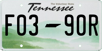 TN license plate F0390R