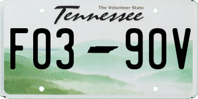 TN license plate F0390V