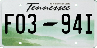 TN license plate F0394I