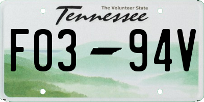 TN license plate F0394V