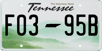 TN license plate F0395B
