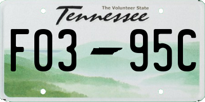 TN license plate F0395C