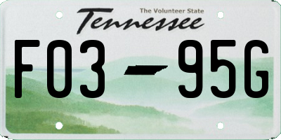 TN license plate F0395G