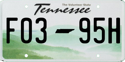TN license plate F0395H