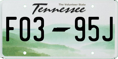 TN license plate F0395J
