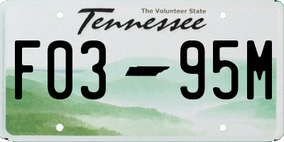 TN license plate F0395M