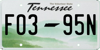 TN license plate F0395N