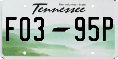 TN license plate F0395P
