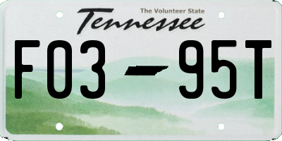 TN license plate F0395T