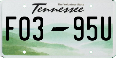 TN license plate F0395U
