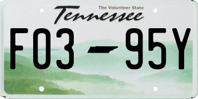 TN license plate F0395Y
