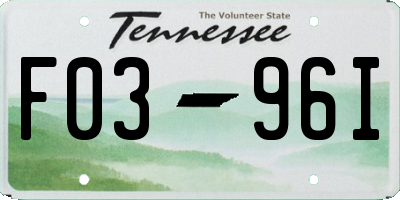 TN license plate F0396I