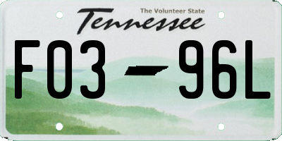 TN license plate F0396L