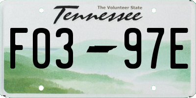 TN license plate F0397E