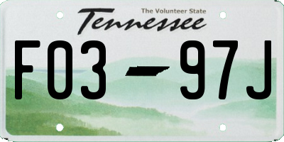 TN license plate F0397J