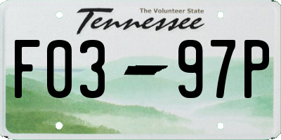 TN license plate F0397P