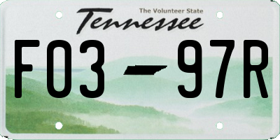 TN license plate F0397R