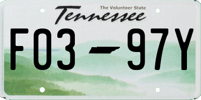 TN license plate F0397Y