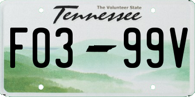 TN license plate F0399V