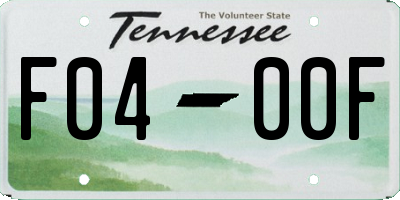 TN license plate F0400F