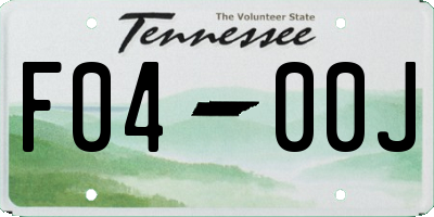 TN license plate F0400J