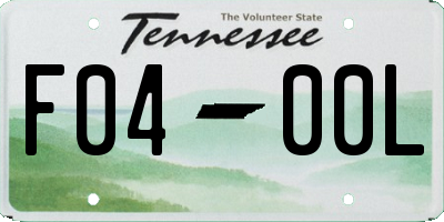 TN license plate F0400L