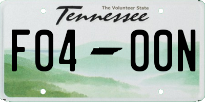 TN license plate F0400N