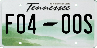 TN license plate F0400S